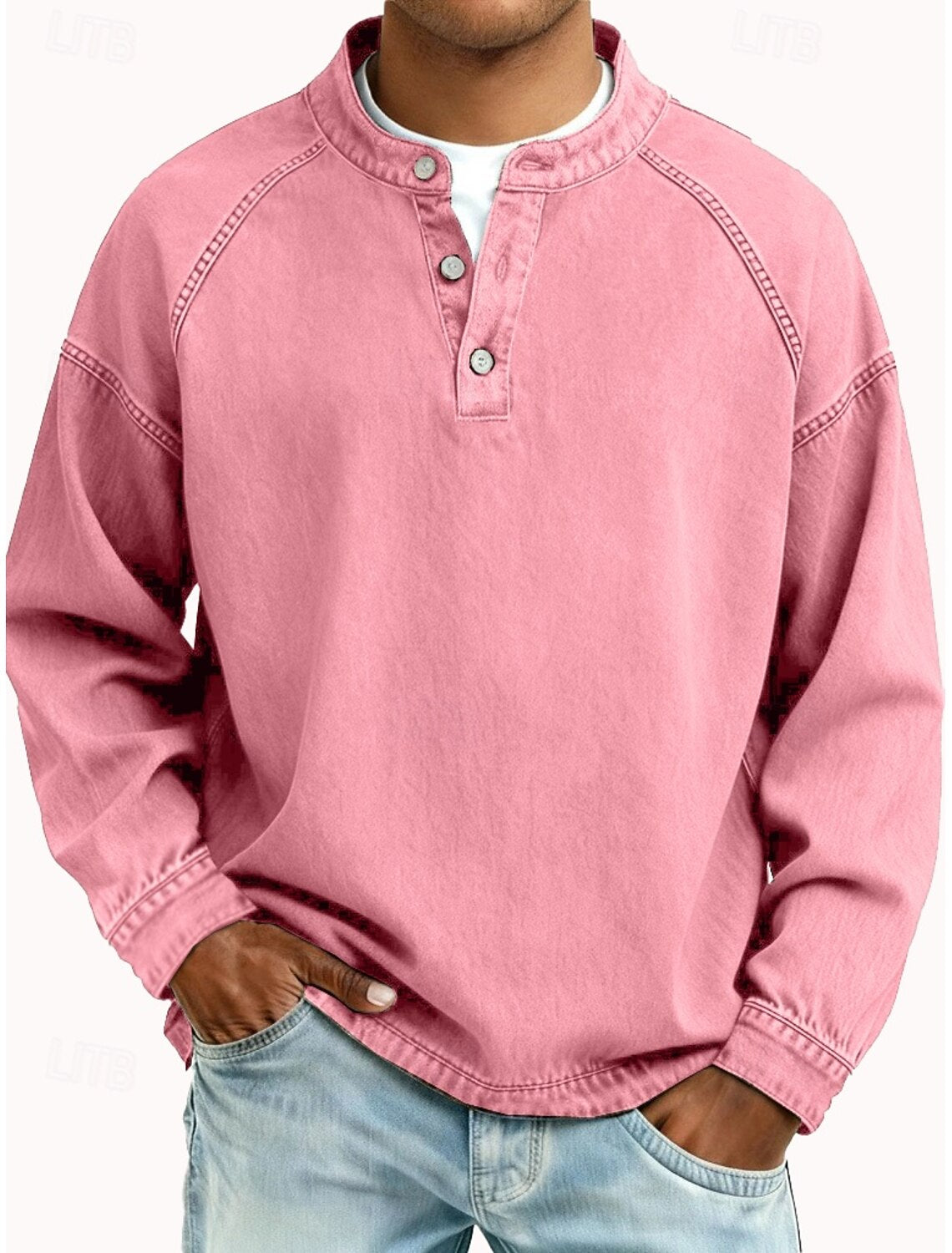 Logan | Long Sleeve Henley Shirt