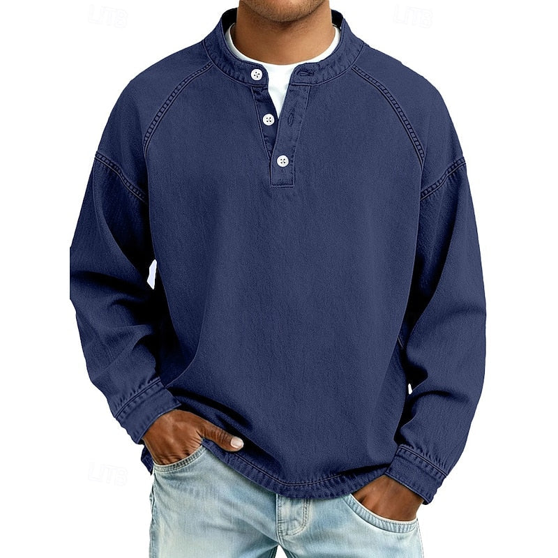 Logan | Long Sleeve Henley Shirt