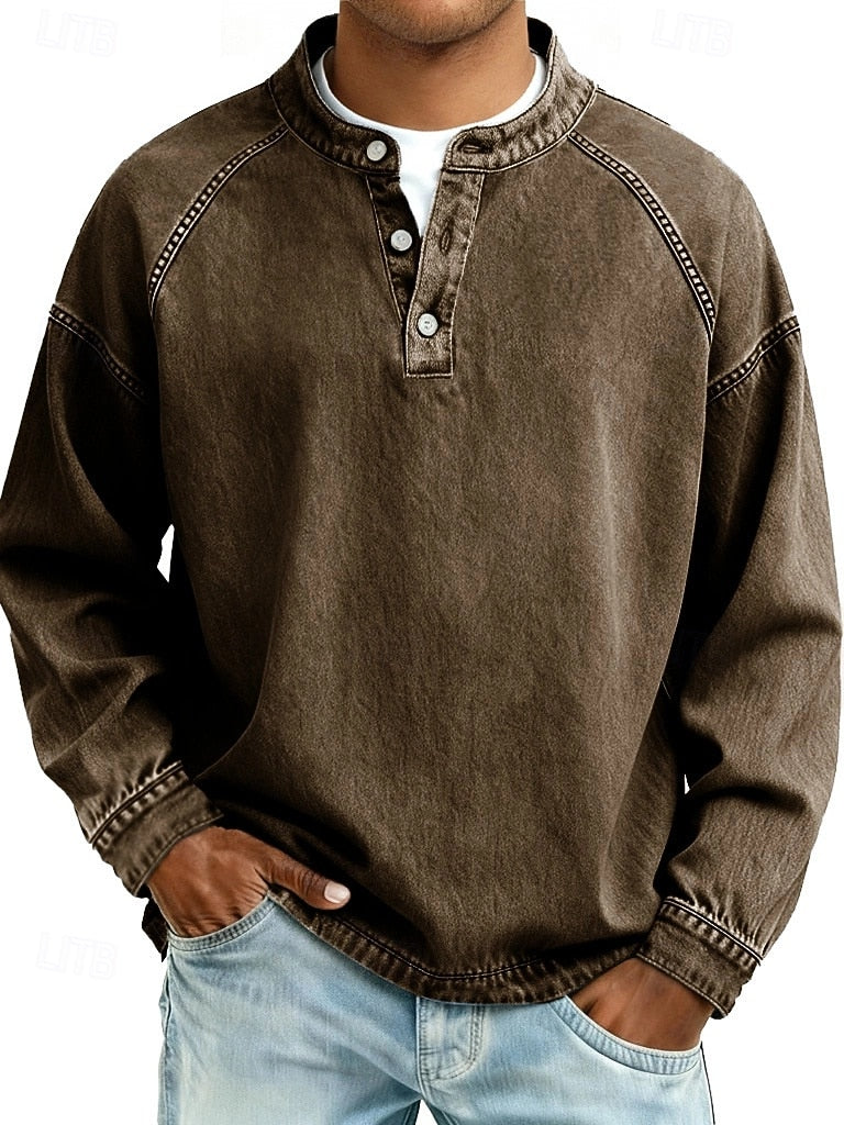 Logan | Long Sleeve Henley Shirt