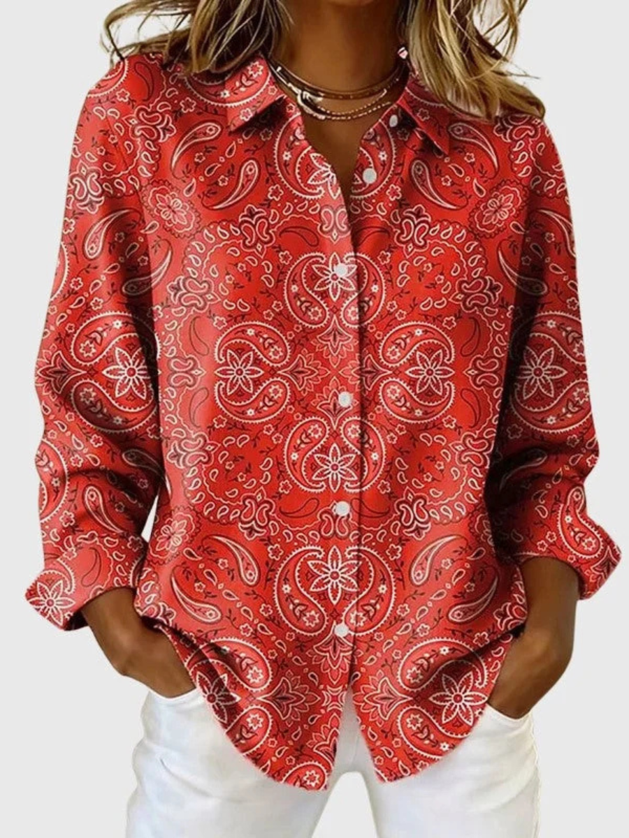 Joanna | Paisley Button Down Blouse