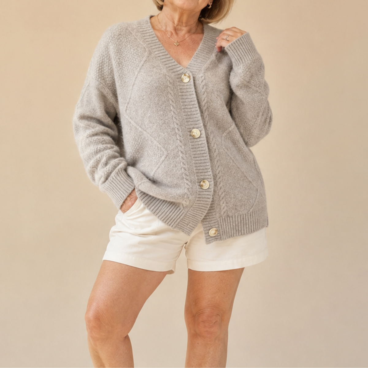 Riley | V Neck Knit Cardigan