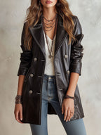 Viola | Vintage-style Black Trench Coat