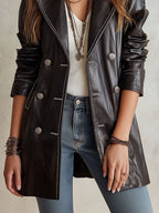 Viola | Vintage-style Black Trench Coat
