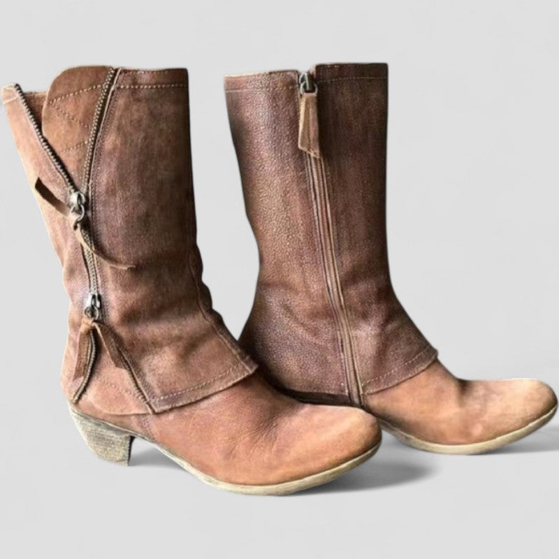 Wendy | Western Style Low Heel Boots