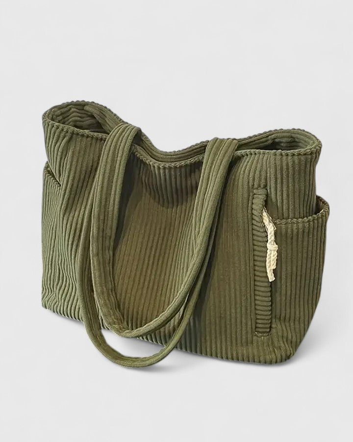 Liorane | Luxurious Ribbed Tote Bag With Cord Detail