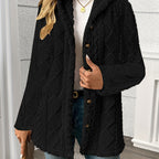 Women's Textured Button-Front Coat Relaxed Fit