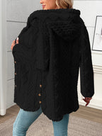 Women's Textured Button-Front Coat Relaxed Fit