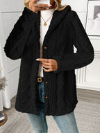 Women's Textured Button-Front Coat Relaxed Fit