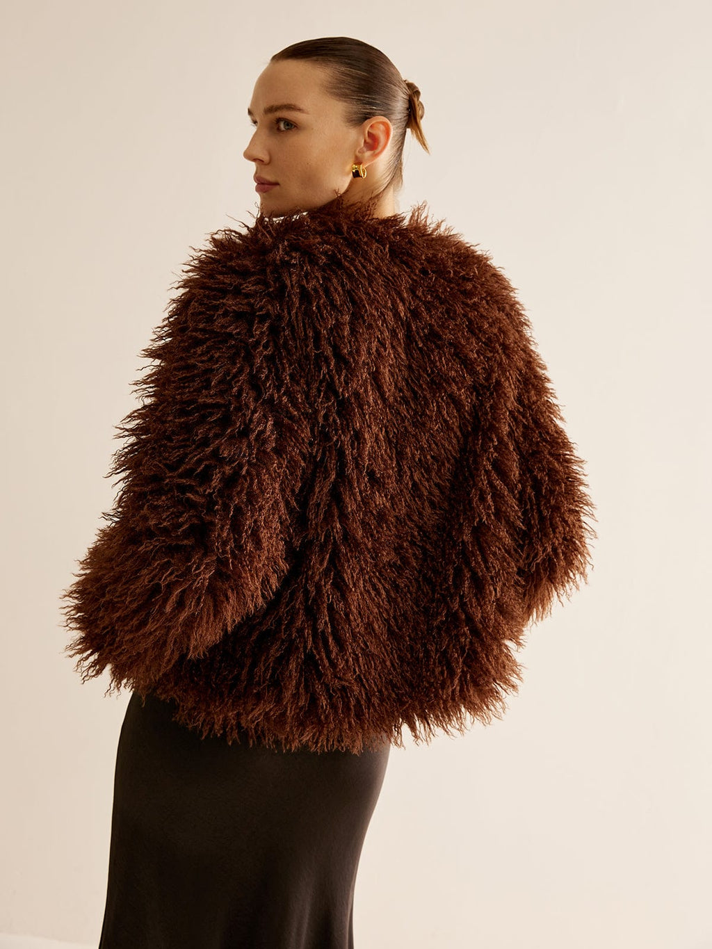 Women's Shaggy Faux Fur Jacket with Relaxed Fit