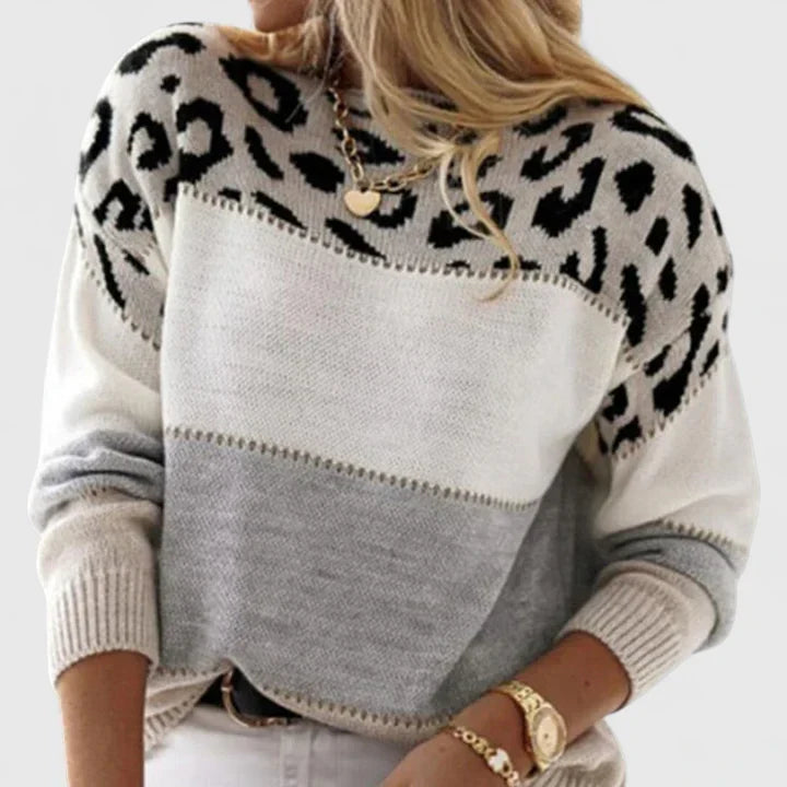 Lina | Elegant Leopard Print Sweater