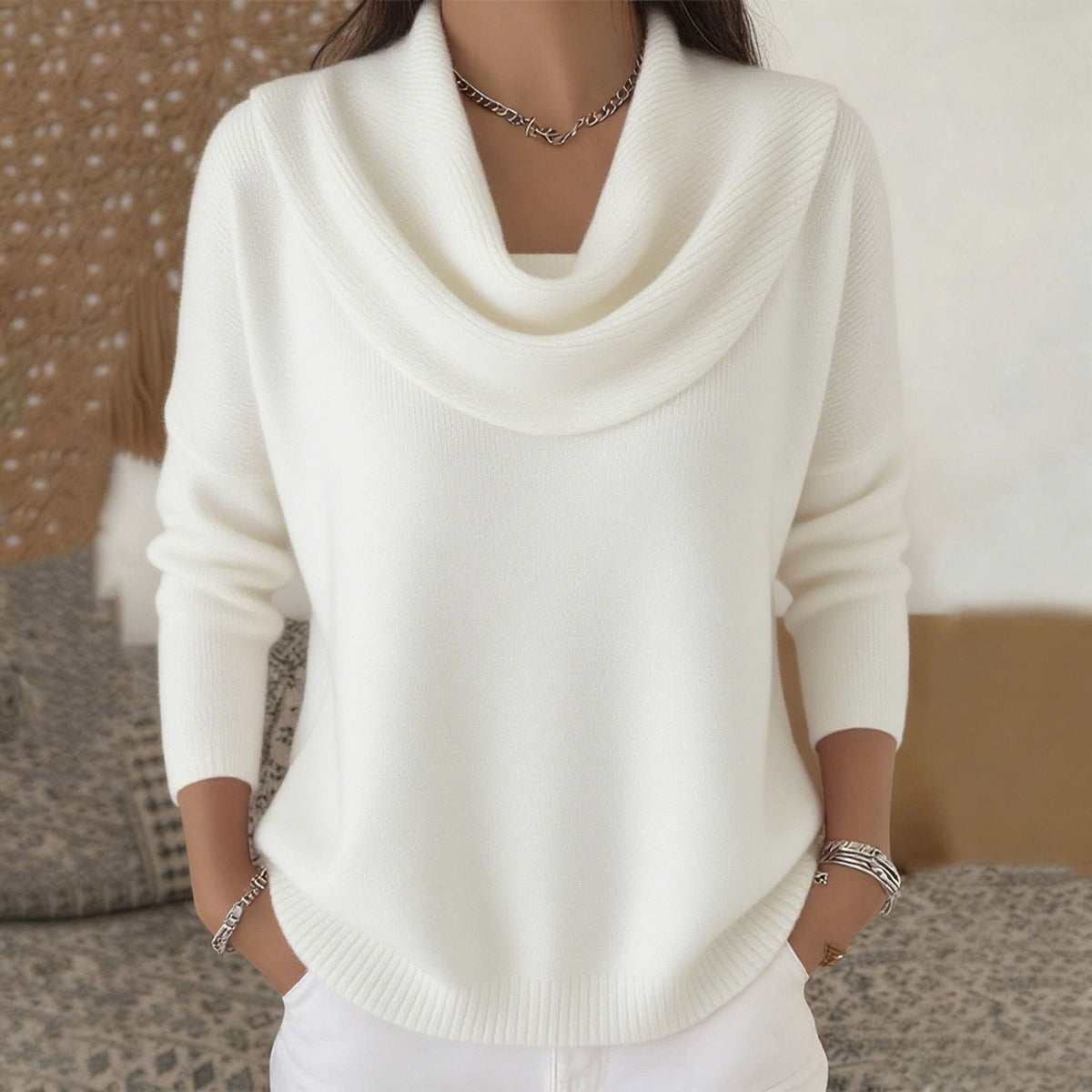 Claire | Jumper with Waterfall Collar