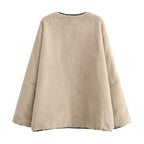 Women's Oversized Teddy Jacket with Toggle Fastenings