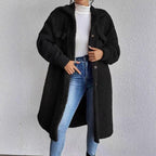 Women's Longline Teddy Coat with Side Pockets
