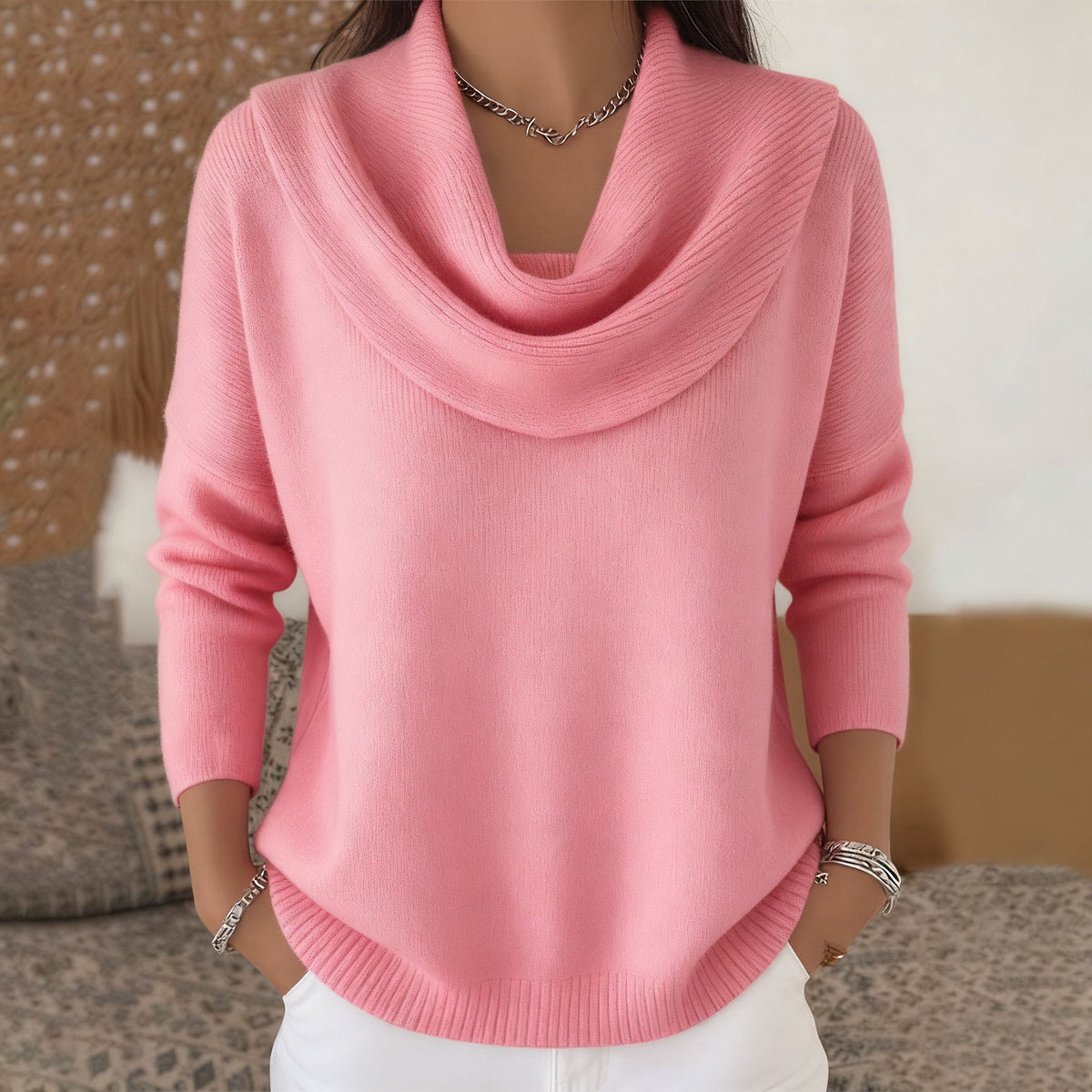 Claire | Jumper with Waterfall Collar