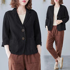 Women's Notch Lapel Blazer with Patch Pockets