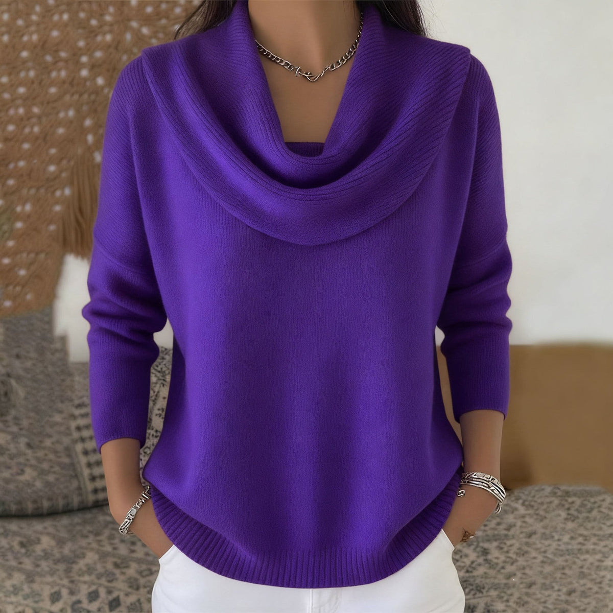 Claire | Jumper with Waterfall Collar