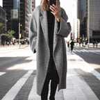 Women's Oversized Longline Coat Double-Breasted