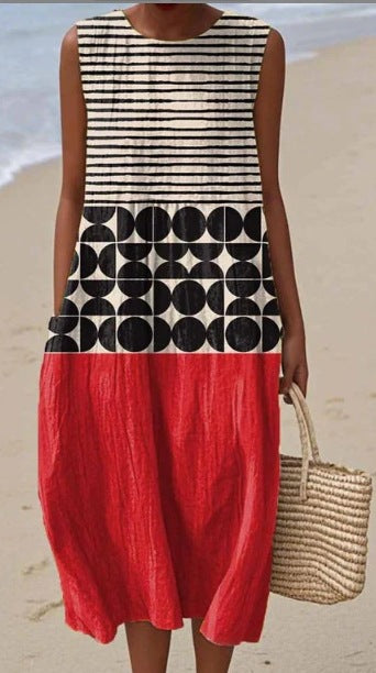 Adelyn | Sleeveless Printed Maxi Dress