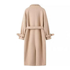 Women's Belted Teddy Coat with Notched Collar