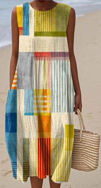 Adelyn | Sleeveless Printed Maxi Dress
