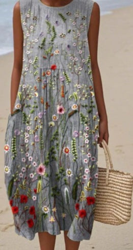 Adelyn | Sleeveless Printed Maxi Dress
