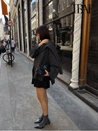 Women's Shawl Collar Knit Jacket with Button Front