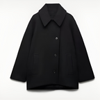 Women's Oversized Single-Breasted Wool Coat Short Fit