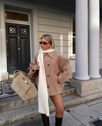 Women's Oversized Single-Breasted Wool Coat Short Fit