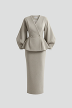 Taylor | Women’s V-Neck Blazer and Skirt Set