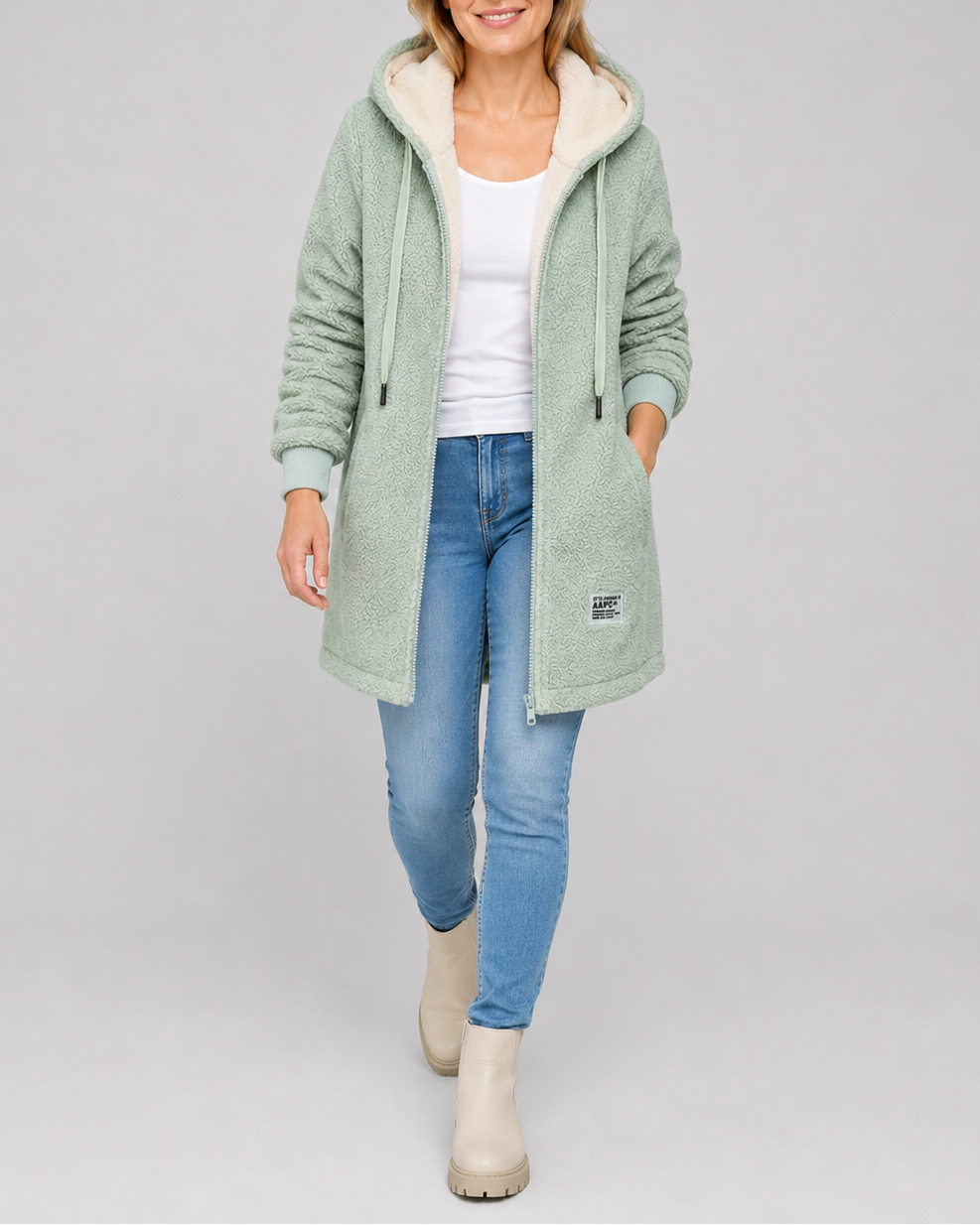 Phoebe | Long Teddy Fleece Jacket
