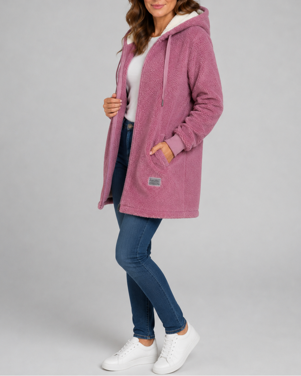 Phoebe | Long Teddy Fleece Jacket