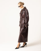 Women's Trench Coat Belted Collar Long Sleeve