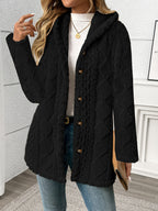 Women's Textured Button-Front Coat Relaxed Fit