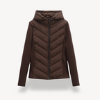 Women's Chevron Quilted Jacket with Hood