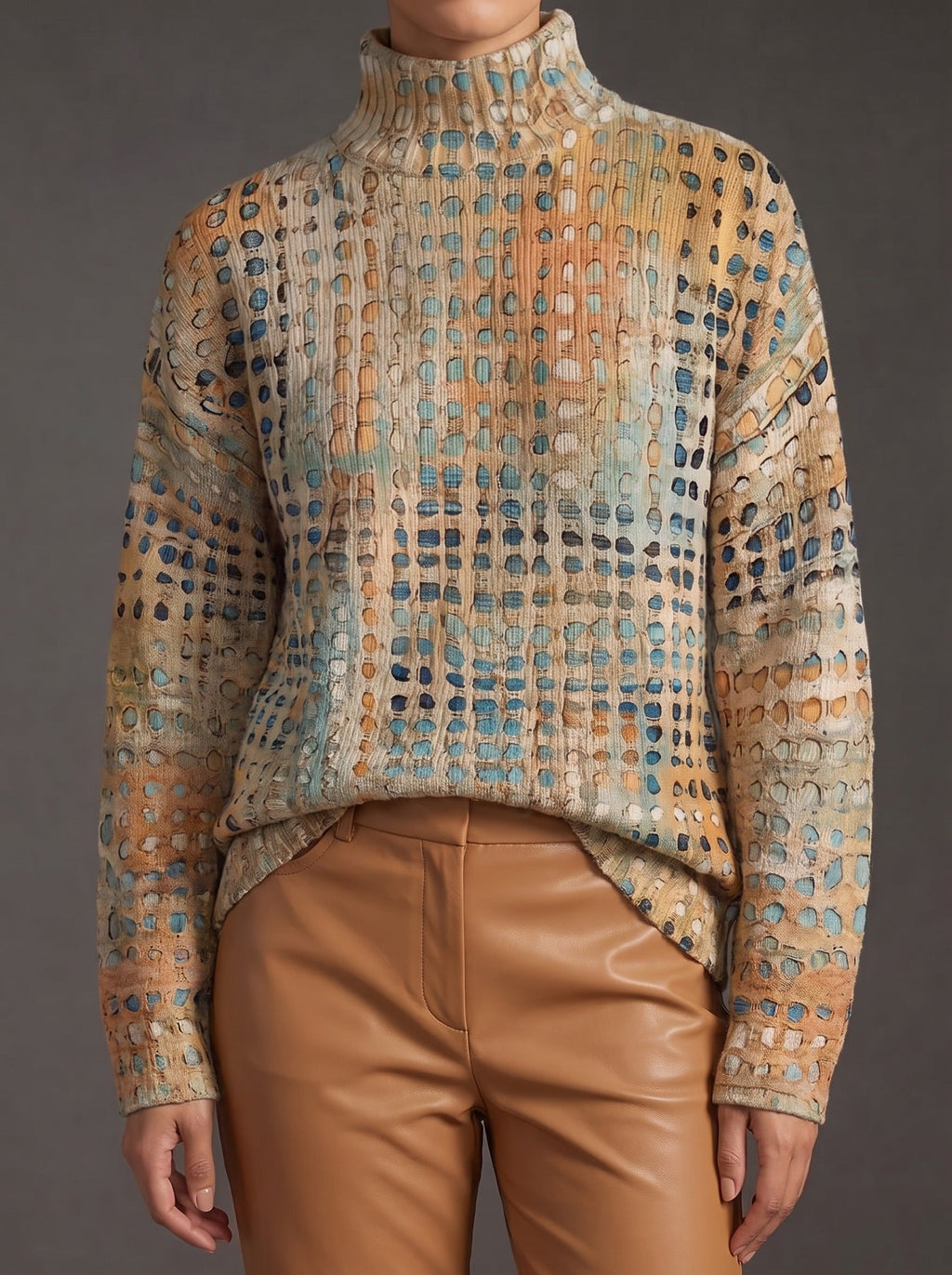 Arya | Artful Print Turtleneck