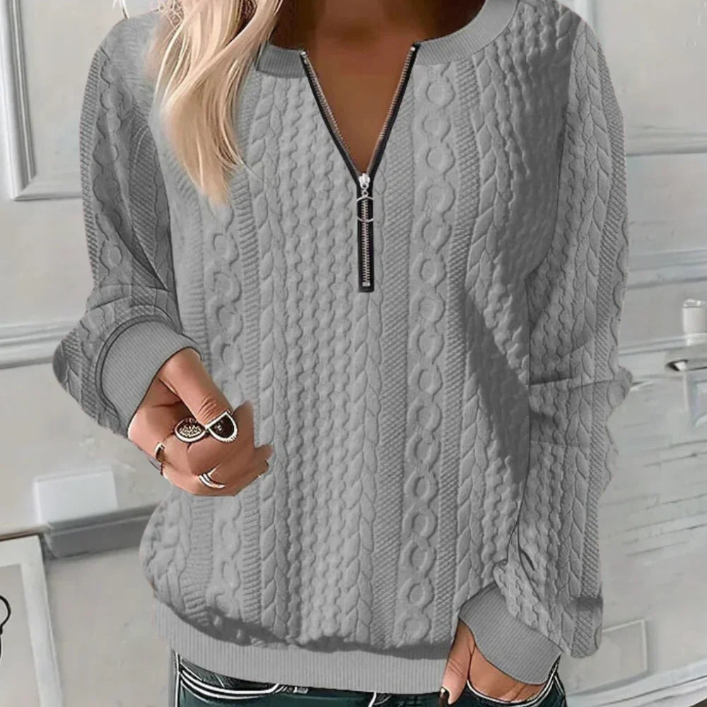 Hailey | V Neck Zipper Sweater