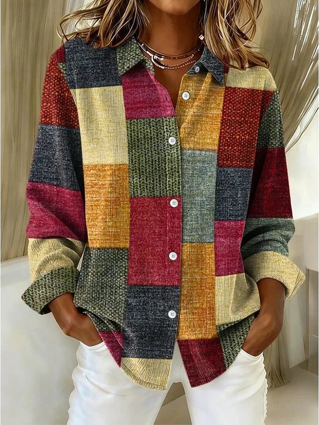 Riley | Patchwork Button Down Blouse