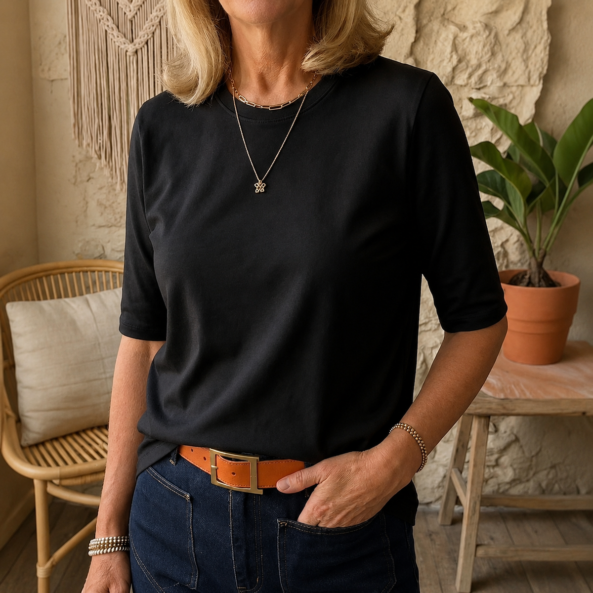 Nora | Relaxed 3/4 Sleeve Top