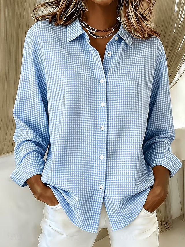 Harper | Gingham Button Down Blouse