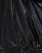 Women's Oversized Leather Jacket with Collar