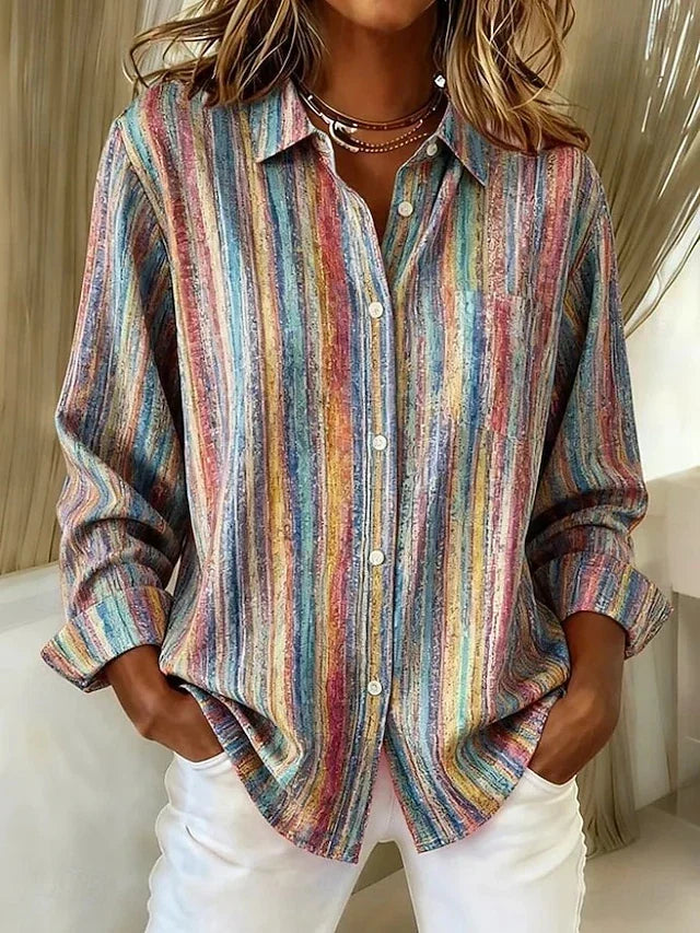 Tessa | Vintage Multicolor Striped Blouse