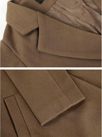 Women's Notch Lapel Longline Coat with Side Pockets