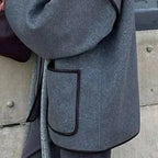 Women's Belted Wrap Jacket with Wide Sleeves
