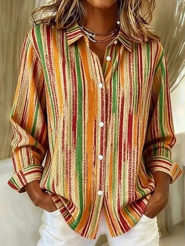 Tessa | Vintage Multicolor Striped Blouse