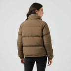 Women's Hooded Puffer Jacket with Fleece Lining