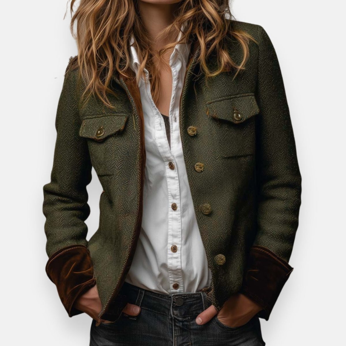 Hester | Herringbone Tweed  Style Jacket