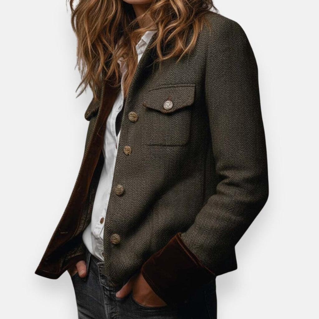 Hester | Herringbone Tweed  Style Jacket