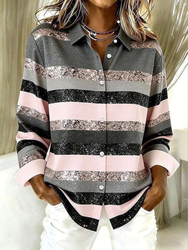 Hadley | Striped Button Down Blouse